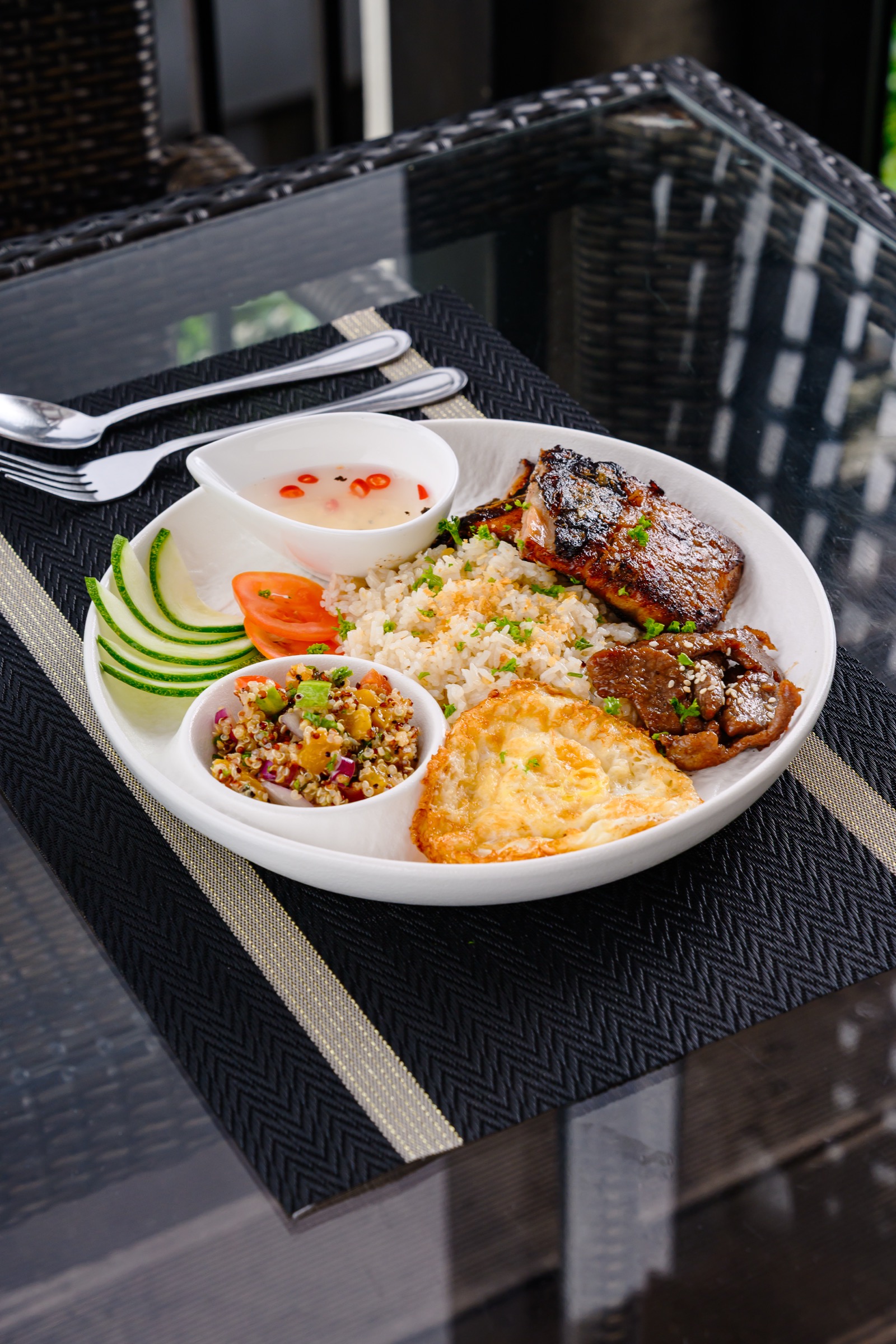 Restaurant food and atmosphere